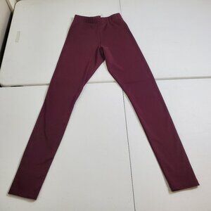 adidas Leggings Full Length Logo Burgundy Women's Size XS